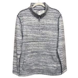 BKE Men’s Stevie 1/4 Zip Pullover Size Large White Navy Quilted Sweatshirt NEW